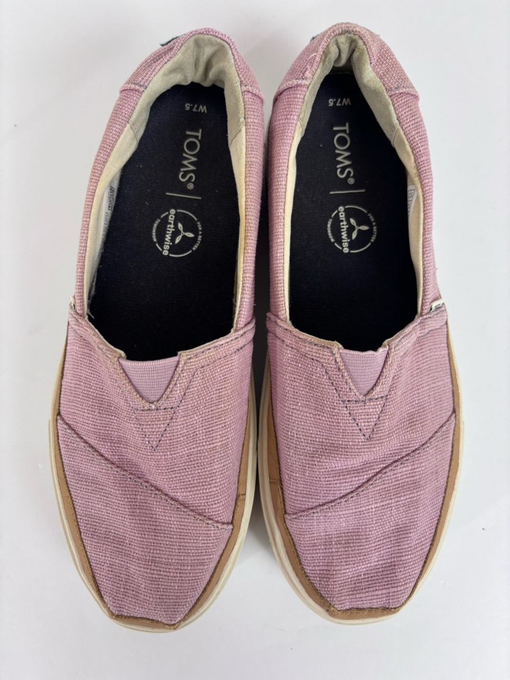 Toms Alpargata Lug Slip-On Loafers Canvas Platform Shoes Love Give Mauve Sz 7.5 - Picture 5 of 16